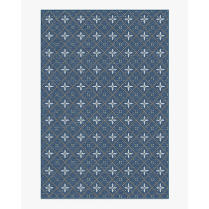 Alva Navy Flatwoven Rug - 200 x 290 cm - Rug + Pad System