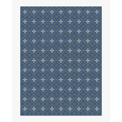 Alva Navy Flatwoven Rug - 275 x 365 cm - Rug + Cushioned Pad System