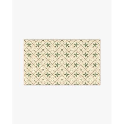 Alva Natural & Sage Flatwoven Rug - 90 x 150 cm - Rug + Cushioned Pad System