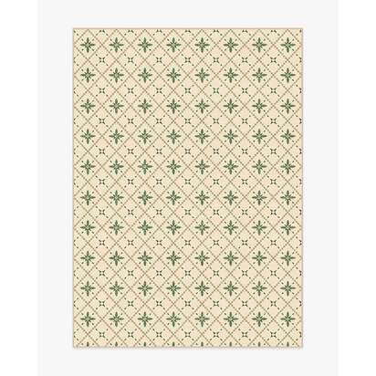 Alva Natural & Sage Flatwoven Rug - 150 x 215 cm - Rug + Cushioned Pad System