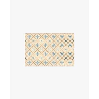 Alva Ivory & Slate Blue Flatwoven Rug - 60 x 90 cm - Rug + Pad System