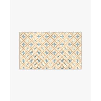 Alva Ivory & Slate Blue Flatwoven Rug - 90 x 150 cm - Rug + Pad System