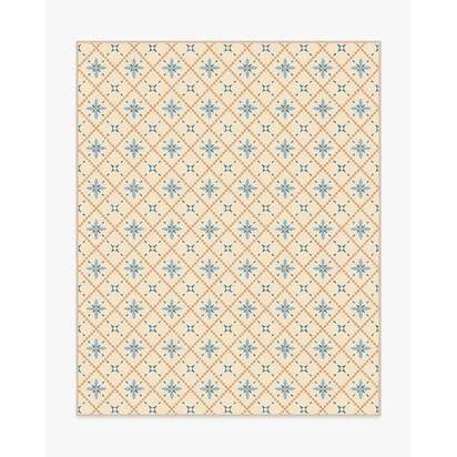 Alva Ivory & Slate Blue Flatwoven Rug - 245 x 305 cm - Rug + Pad System