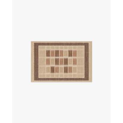 Agnes Warm Brown Flatwoven Rug - 60 x 90 cm - Rug + Pad System