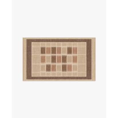 Agnes Warm Brown Flatwoven Rug - 90 x 150 cm - Rug + Pad System