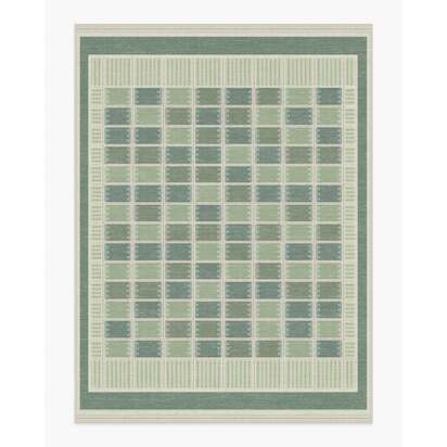 Agnes Green Flatwoven Rug - 275 x 365 cm - Rug + Pad System