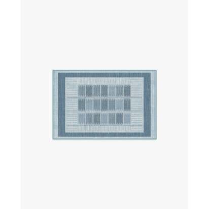 Agnes Blue Flatwoven Rug - 60 x 90 cm - Rug + Cushioned Pad System