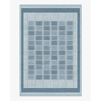 Agnes Blue Flatwoven Rug - 185 x 275 cm - Rug + Cushioned Pad System