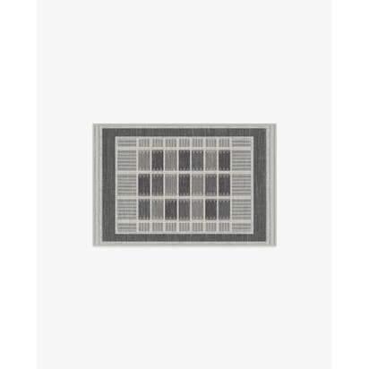 Agnes Charcoal Flatwoven Rug - 60 x 90 cm - Rug + Cushioned Pad System