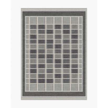 Agnes Charcoal Flatwoven Rug - 150 x 215 cm - Rug + Cushioned Pad System