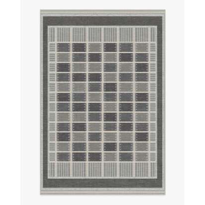 Agnes Charcoal Flatwoven Rug - 200 x 290 cm - Rug + Cushioned Pad System