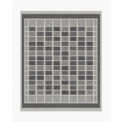 Agnes Charcoal Flatwoven Rug - 245 x 305 cm - Rug + Pad System