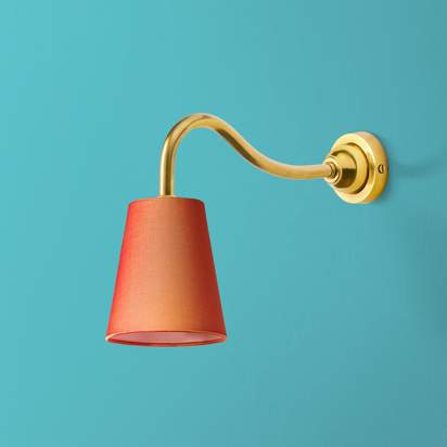 IP44 Swan neck wall fitting in antique brass