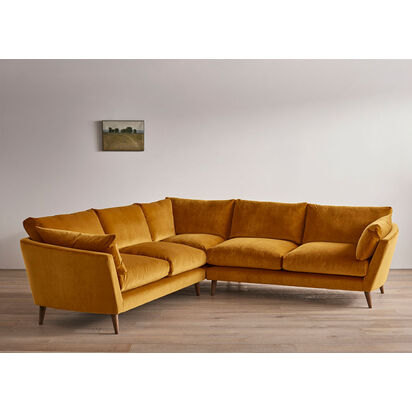 Loaf | Groover | Large Left Hand Corner Sofa | Neutral Chenille | Whipped Cream