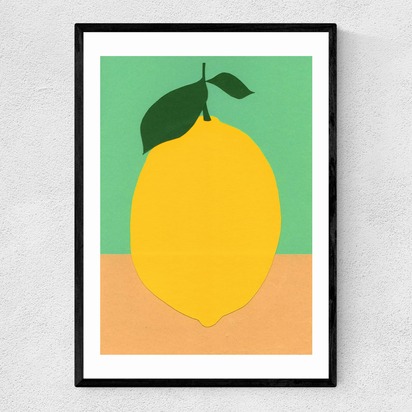 Lemon by Rosi Feist A2 (42 x 59.4cm) Frame Black Narrow (15mm) 