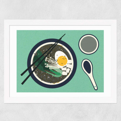 Breakfast at Mr Chan A3 (29.7 x 42cm) Frame Black Narrow (15mm) 