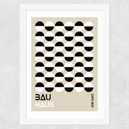Black And White Bauhaus 50x70cm Frame Black Narrow (15mm) 
