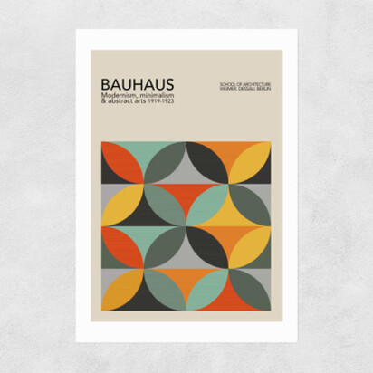 Geometric Pattern Bauhaus A3 (29.7 x 42cm) Frame Black Narrow (15mm) 