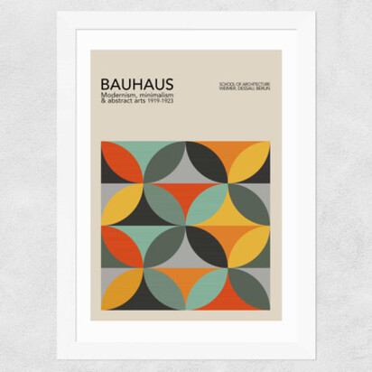 Geometric Pattern Bauhaus A3 (29.7 x 42cm) Frame Black Narrow (15mm) 