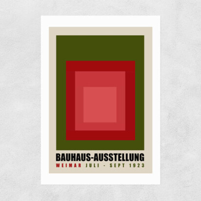 Green And Red Bauhaus A1 (59.4 x 84.1cm) Frame Black Narrow (15mm) 