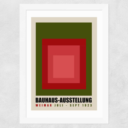 Green And Red Bauhaus A1 (59.4 x 84.1cm) Frame Black Narrow (15mm) 