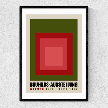 Green And Red Bauhaus A1 (59.4 x 84.1cm) Frame Black Narrow (15mm) 