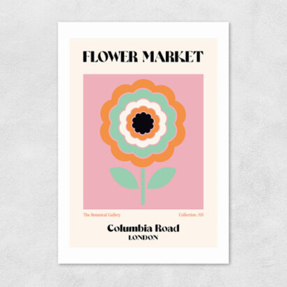Columbia Road Flower Market by Luxe Poster Co A3 (29.7 x 42cm) Frame White Medium (22mm) 