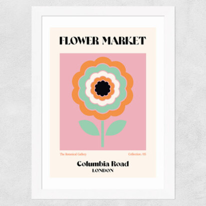 Columbia Road Flower Market by Luxe Poster Co A3 (29.7 x 42cm) Frame White Medium (22mm) 