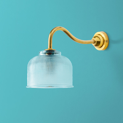 IP44 Swan neck wall fitting in antique brass