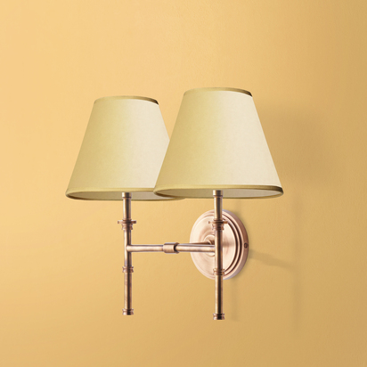 Double Chukka rechargeable wall fitting in antique brass