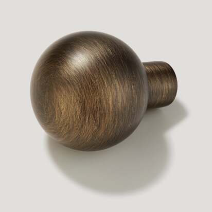 BOBBIN Ball Knob - Antique Brass - Knob with Star Backplate