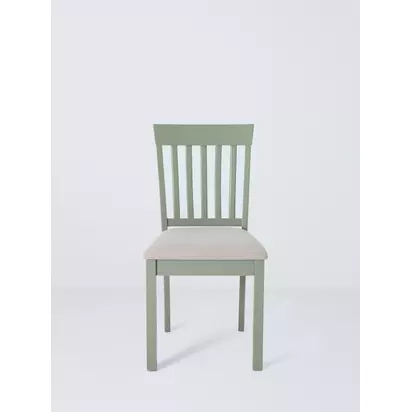 John Lewis Wilton Slatted Dining Chair, Set of 2 Sage Green | H:90.00cm x W:46.00cm x D:51.00cm