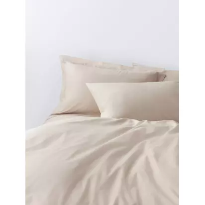 John Lewis Pure Cotton Percale Duvet Cover Set Natural | L220 x W225cm