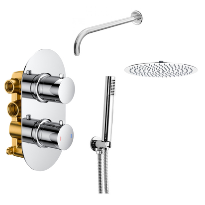 Nina Concealed Shower Valve, 200mm Head & Handset - 300mm Wall Arm
