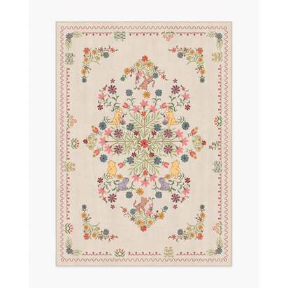 Friendship Garden Cream Multicolour Rug - 150 x 215 cm - All-In-One Rug