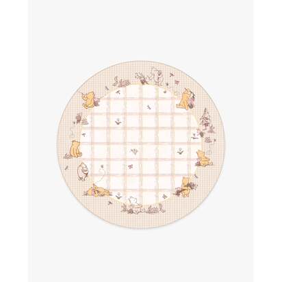 A Picnic Together Cream Multicolour Flatwoven Rug - 185 Round cm - Rug + Pad System