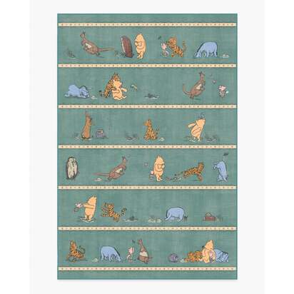 Time With Friends Teal Flatwoven Rug - 185 x 275 cm - Rug + Cushioned Pad System