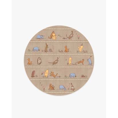 Time With Friends Tan Flatwoven Rug - 185 Round cm - Rug + Cushioned Pad System