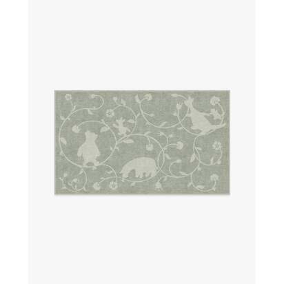 Once Upon a Gathering Soft Green Flatwoven Rug - 90 x 150 cm - Rug + Cushioned Pad System