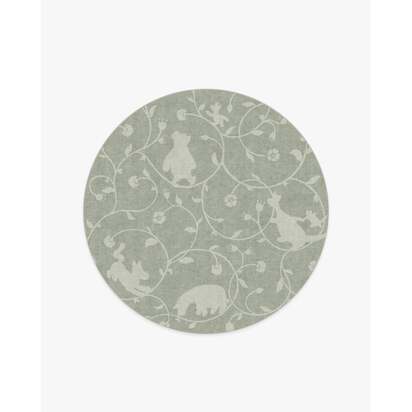 Once Upon a Gathering Soft Green Flatwoven Rug - 185 Round cm - Rug + Cushioned Pad System