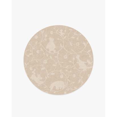 Once Upon a Gathering Natural Flatwoven Rug - 185 Round cm - Rug + Pad System