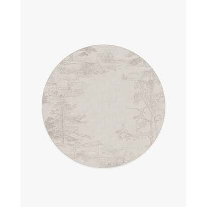 Hundred Acre Wood Soft Grey Flatwoven Rug - 185 Round cm - Rug + Cushioned Pad System