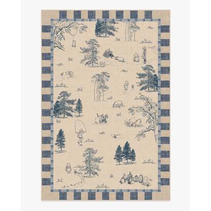 Storybook Grove Natural & Blue Flatwoven Rug - 185 x 275 cm - Rug + Pad System