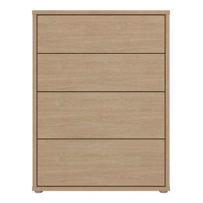 Pembroke 4 Drawer Chest with Push-to-Open Drawers in Elegancia Oak and White