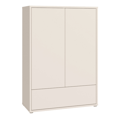 Pembroke 2 Door Low Wardrobe with Push-to-Open Doors and Drawer in Sand