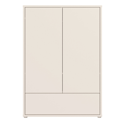 Pembroke 2 Door Low Wardrobe with Push-to-Open Doors and Drawer in Sand
