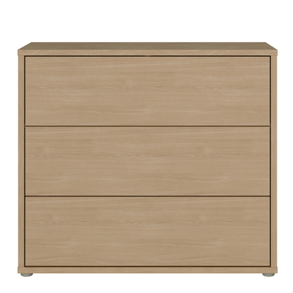 Pembroke 3 Drawer Chest with Push-to-Open Drawers in Elegancia Oak