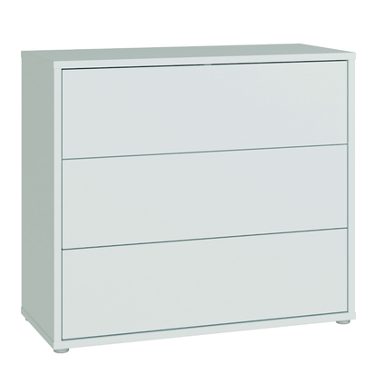 Pembroke 3 Drawer Chest with Push-to-Open Drawers in Light Grey