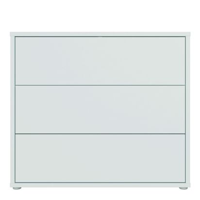 Pembroke 3 Drawer Chest with Push-to-Open Drawers in Light Grey