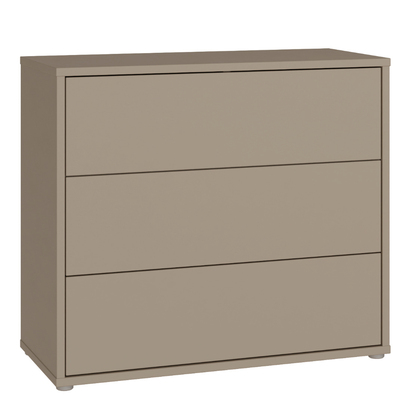 Pembroke 3 Drawer Chest With Push-to-Open Drawers in Taupe